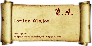 Móritz Alajos névjegykártya